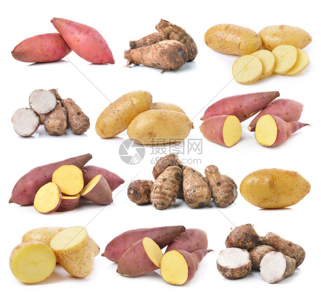 白背景中的红薯土豆芋头根高清图片下载-正版图片503160340-摄图网