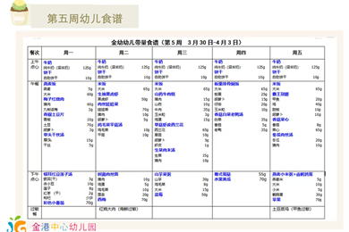 第五周幼儿食谱