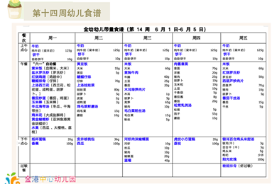 第十四周幼儿食谱